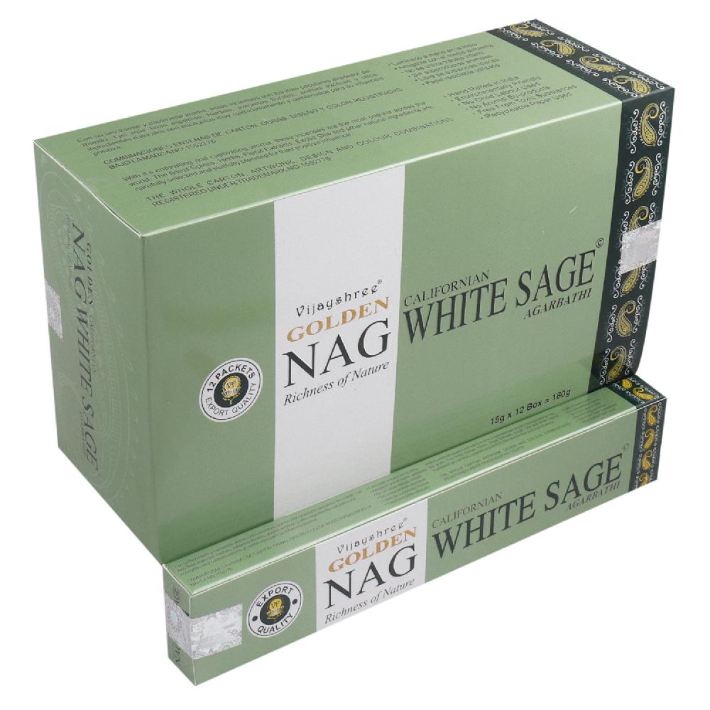 Ancient Wisdom 12x 15g Golden Nag - White Sage Incense