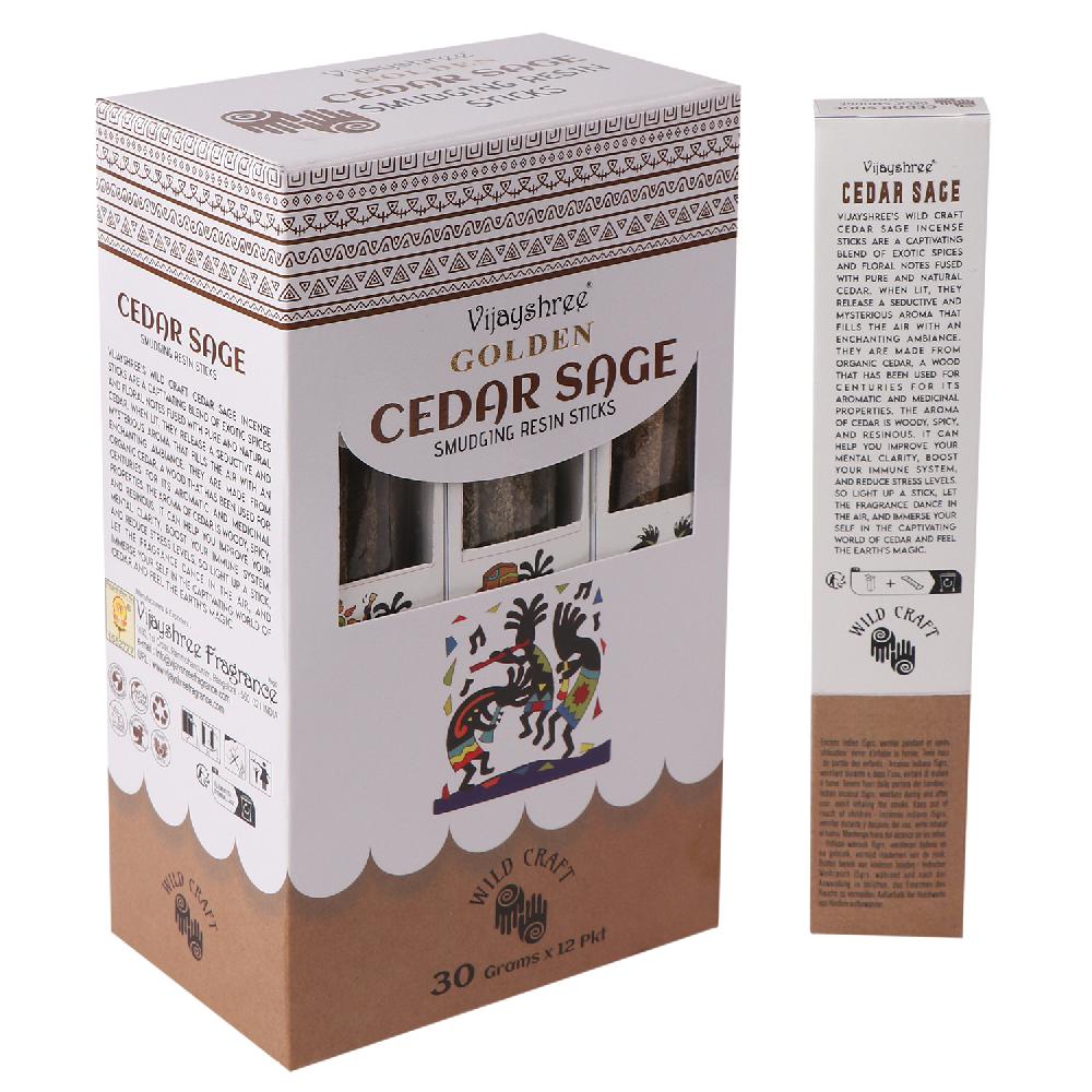 ancient wisdom 12x 30g Golden Cedar Sage Smudging Resin Sticks