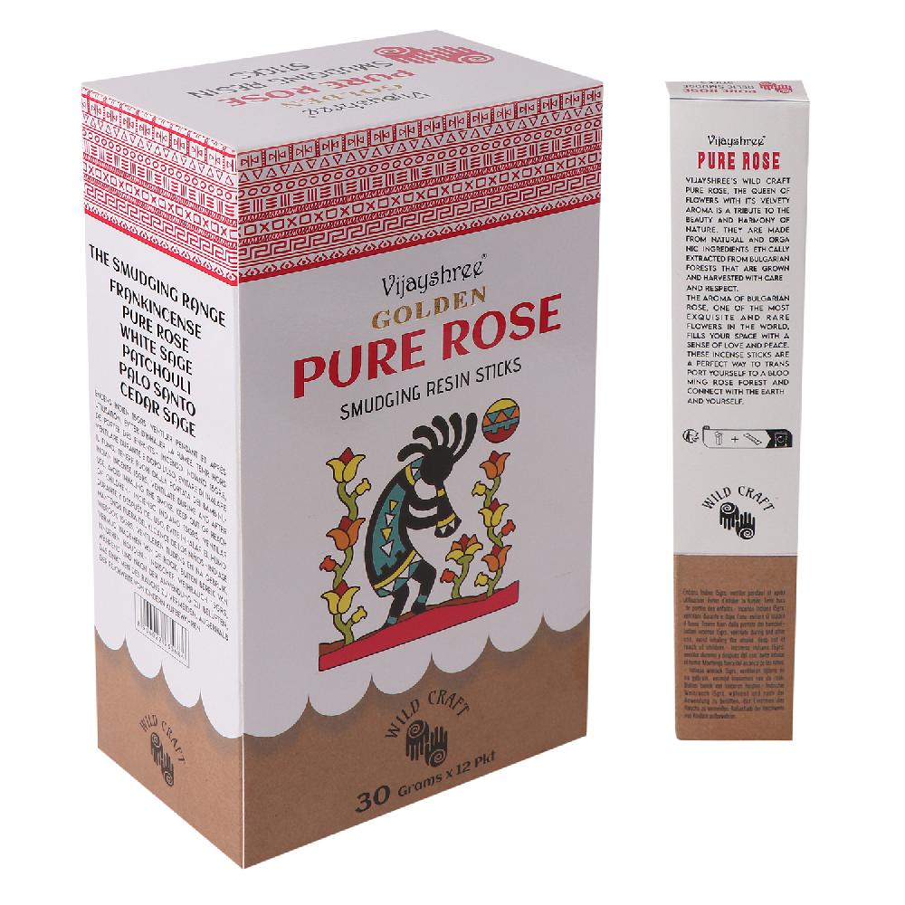 ancient wisdom 12x 30g Golden Pure Rose Smudging Resin Sticks