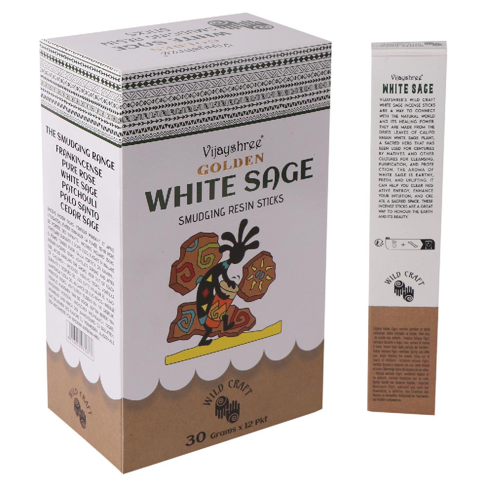 ancient wisdom 12x 30g Golden White Sage Smudging Resin Sticks