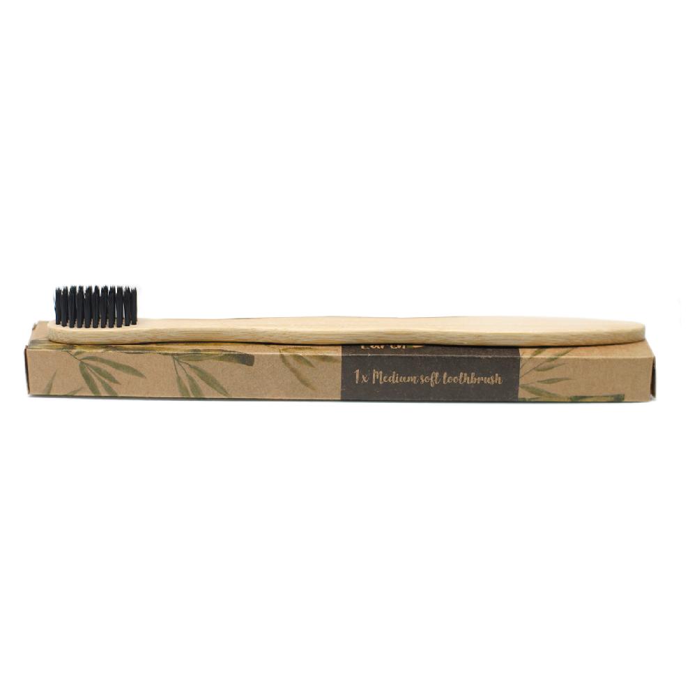 Ancient Wisdom 12x Bamboo Toothbrush - Charcoal Medium Soft