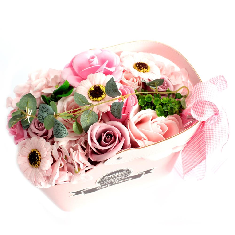 Ancient Wisdom 12x Basket Soap Flower Bouquet - Pink (Full Carton)