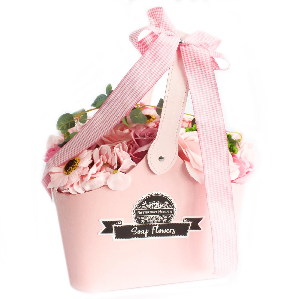 ancient wisdom 12x Basket Soap Flower Bouquet - Pink (Full Carton)