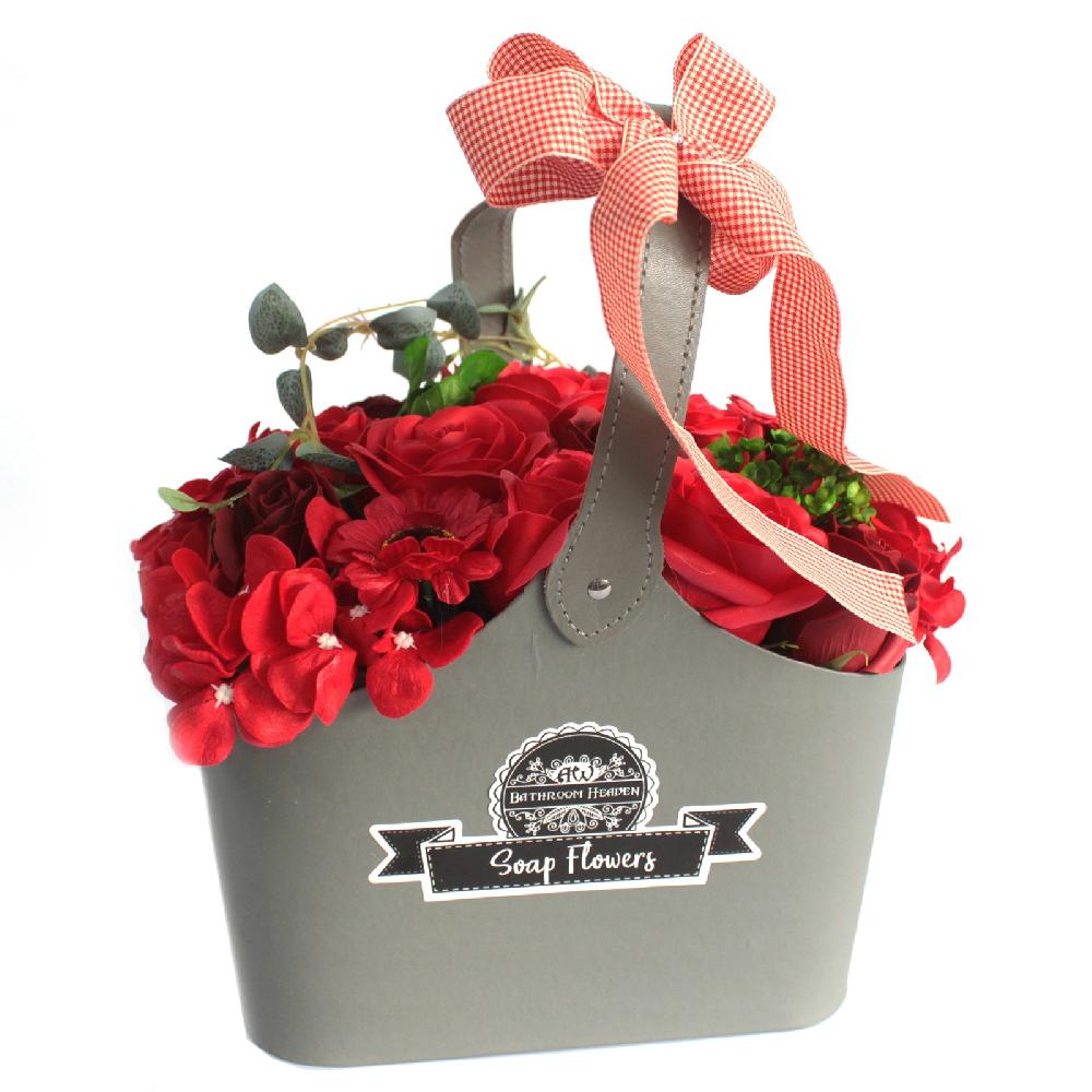 ancient wisdom 12x Basket Soap Flower Bouquet - Red (Full Carton)