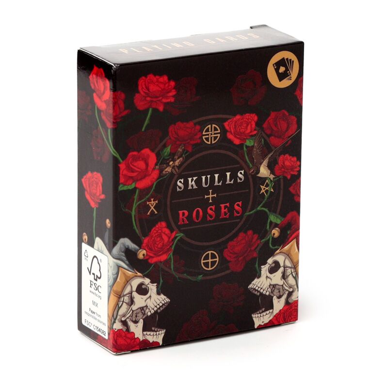 Ancient Wisdom 12x Box Of 12 Skulls And Roses Standard Playing Card Deck