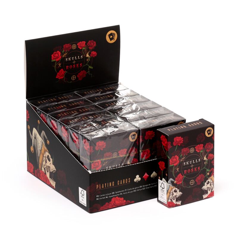 ancient wisdom 12x Box of 12 Skulls and Roses Standard Playing Card Deck