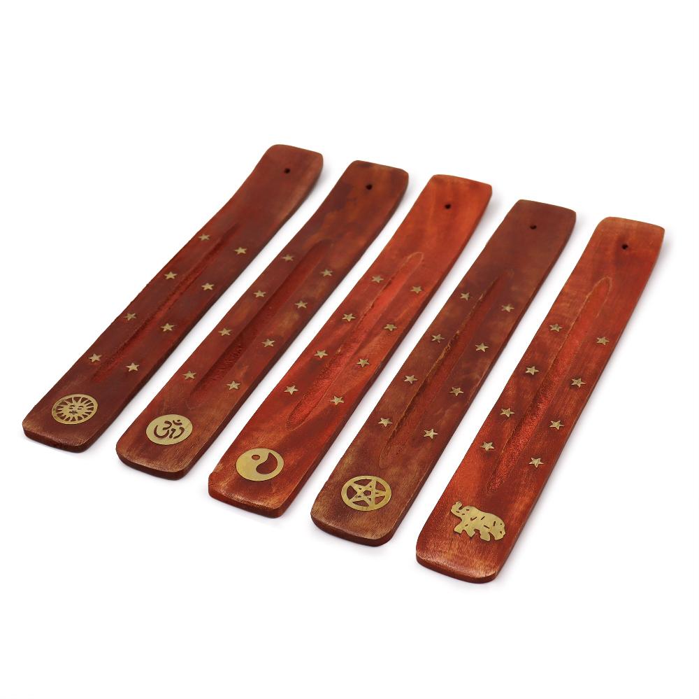 ancient wisdom 12x Brass Inlaid Ashcatcher - Mango Wood