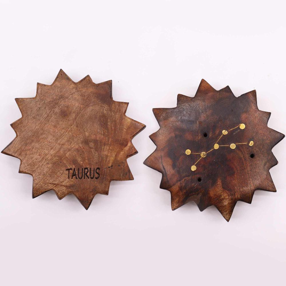Ancient Wisdom 12x Engraved And Brass Zodiac Sign Incense Burners - Sun