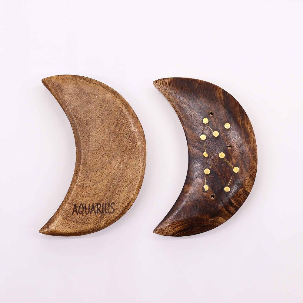 Ancient Wisdom 12x Engraved And Brass Zodiac Sign Incense Burners - Moon