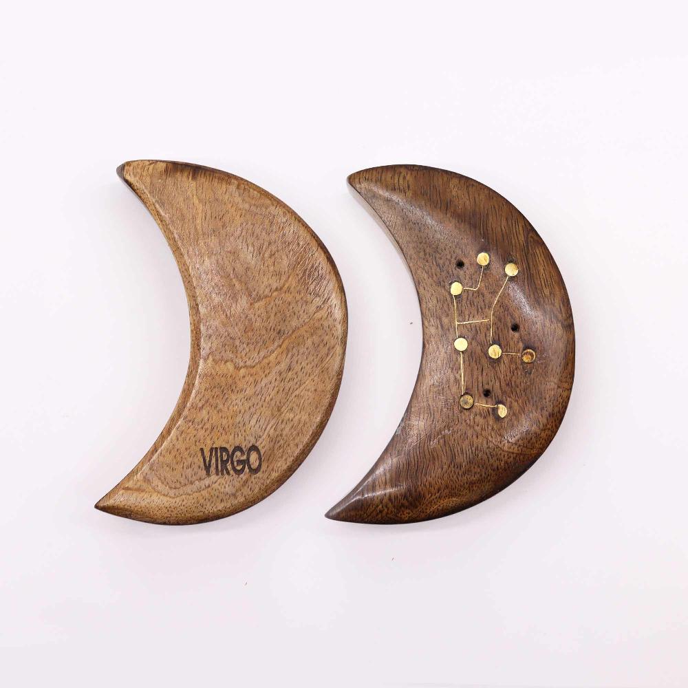 Ancient Wisdom 12x Engraved And Brass Zodiac Sign Incense Burners - Moon