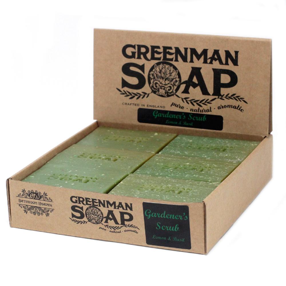 ancient wisdom 12x Greenman Soap 100g - Gardener's Scrub