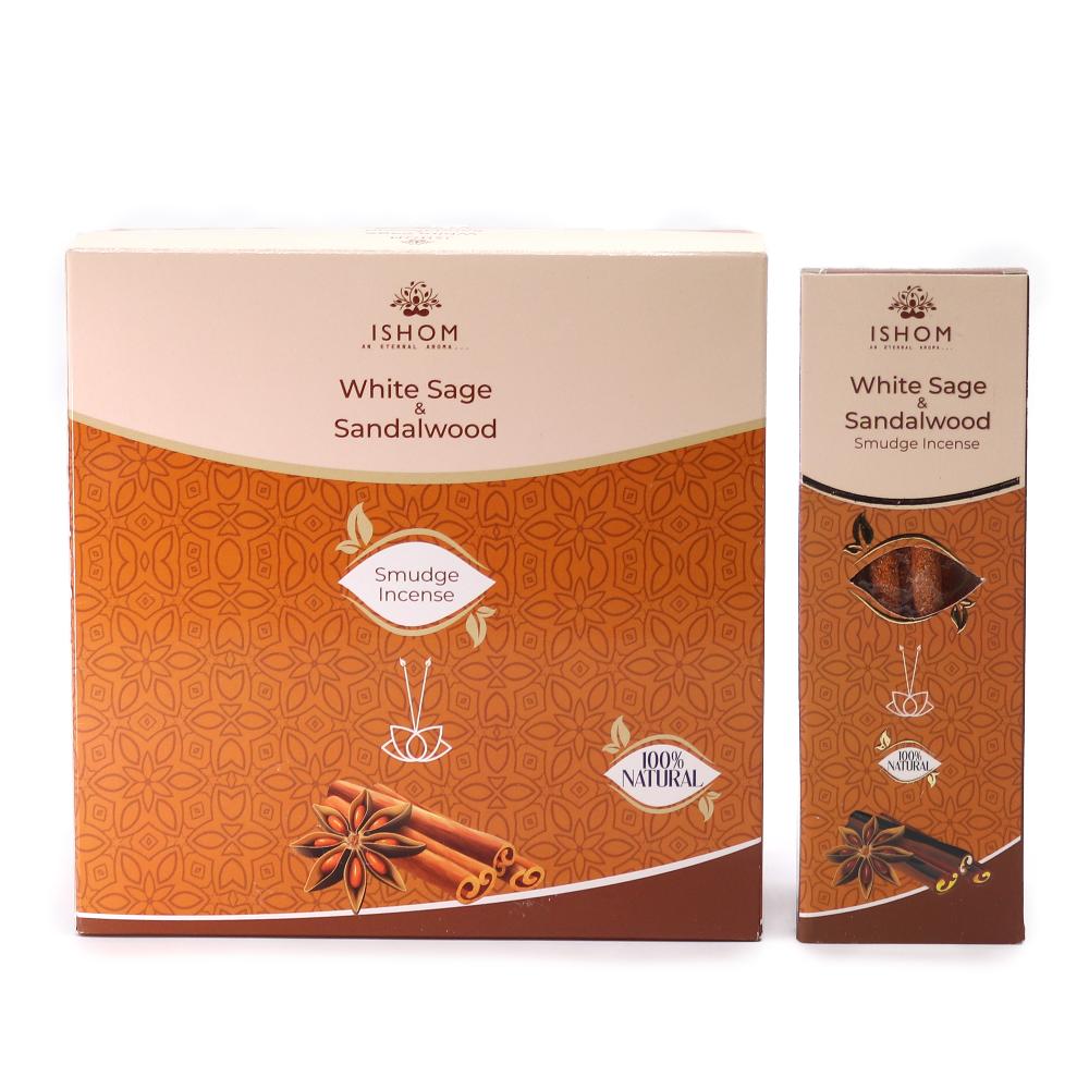ancient wisdom 12x Ishom Smudge Incense - White Sage & Sandalwood