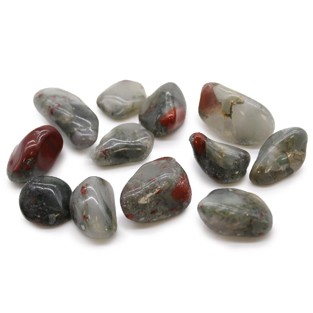ancient wisdom 12x Medium African Tumble Stone - Bloodstone - Sephtonite