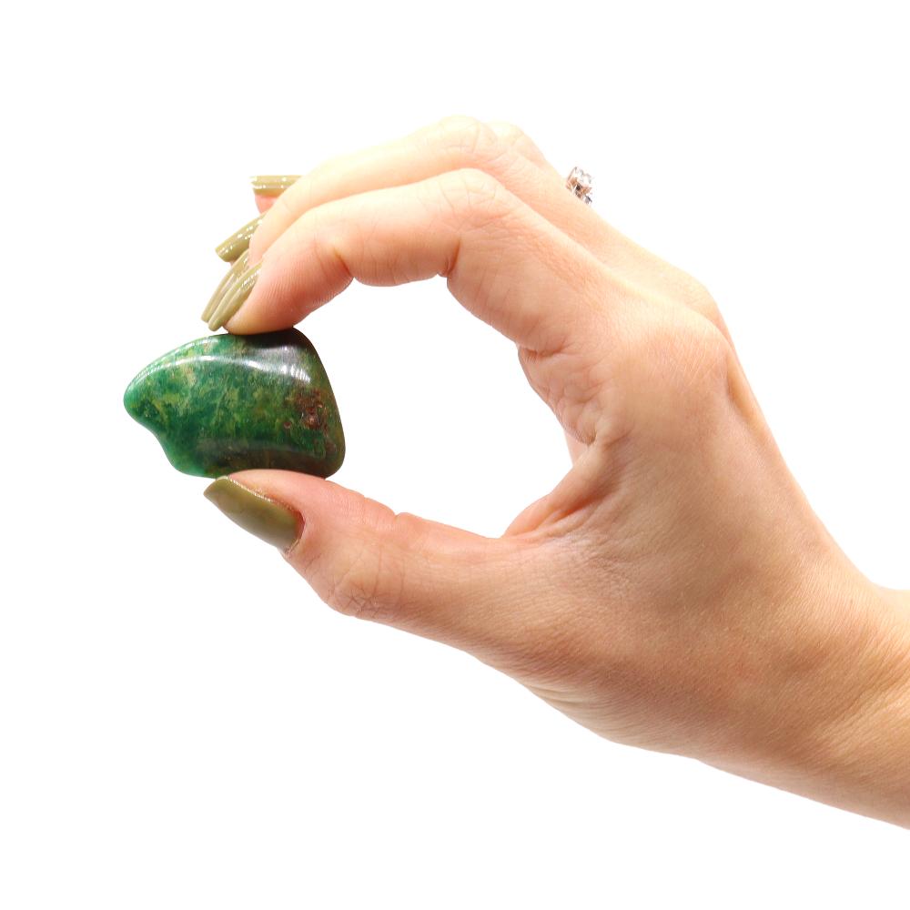 Ancient Wisdom 12x Medium African Tumble Stone - Green Quartz