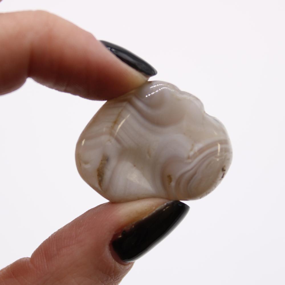Ancient Wisdom 12x Medium African Tumble Stone - Grey Agate - Botswana