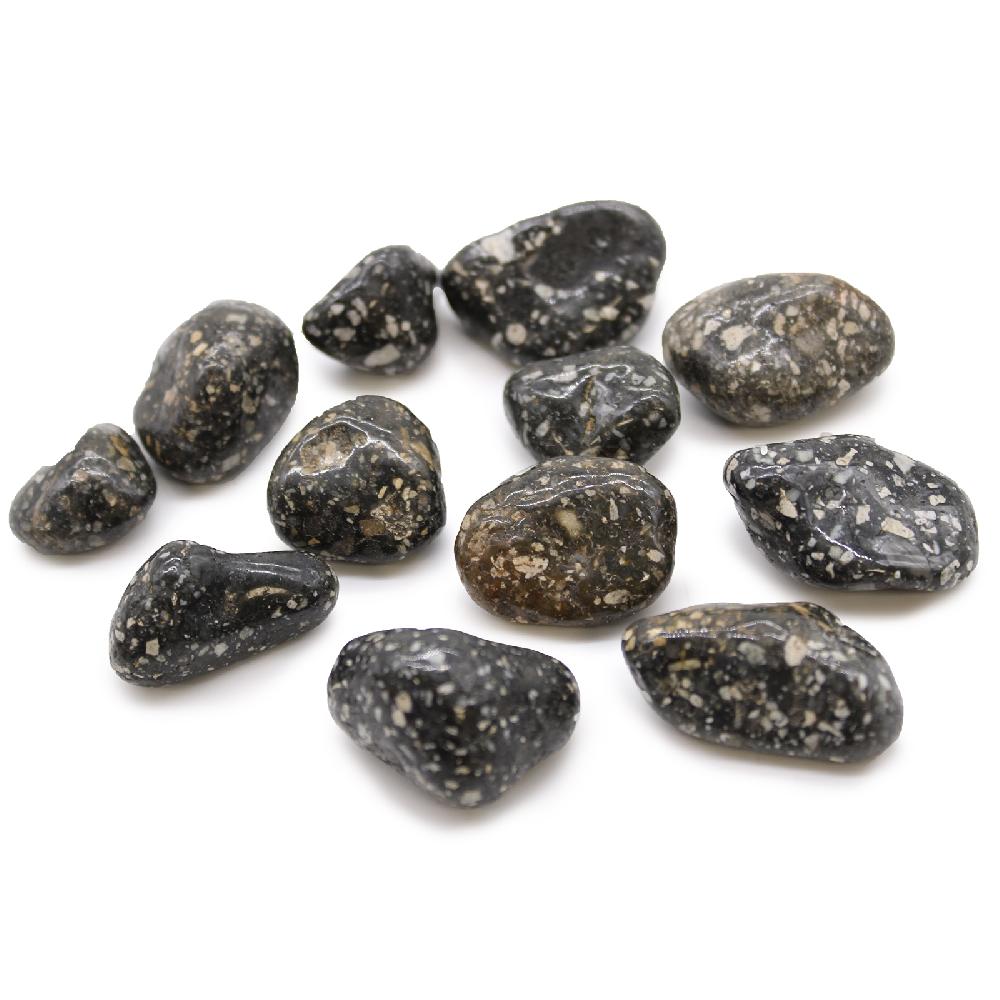 ancient wisdom 12x Medium African Tumble Stone - Guinea Fowl Medium