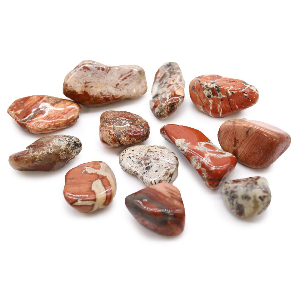 ancient wisdom 12x Medium African Tumble Stone - Light Jasper - Brecciated