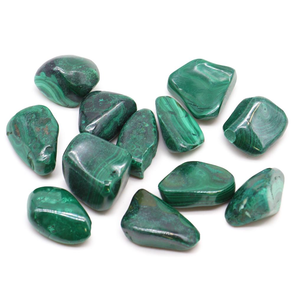 ancient wisdom 12x Medium African Tumble Stone - Malachite