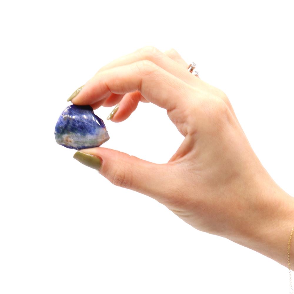 Ancient Wisdom 12x Medium African Tumble Stone - Sodalite - Spotted Blue