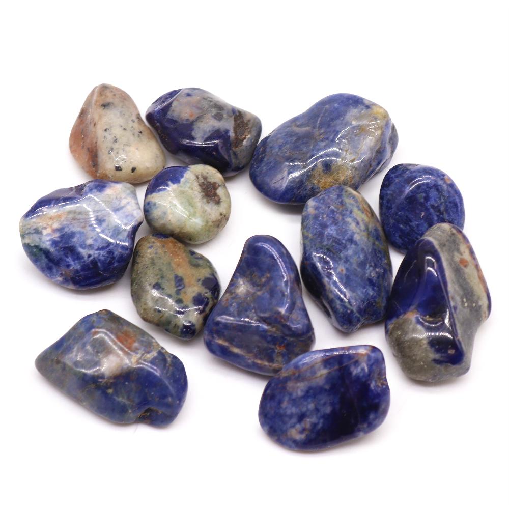 ancient wisdom 12x Medium African Tumble Stone - Sodalite - Spotted Blue