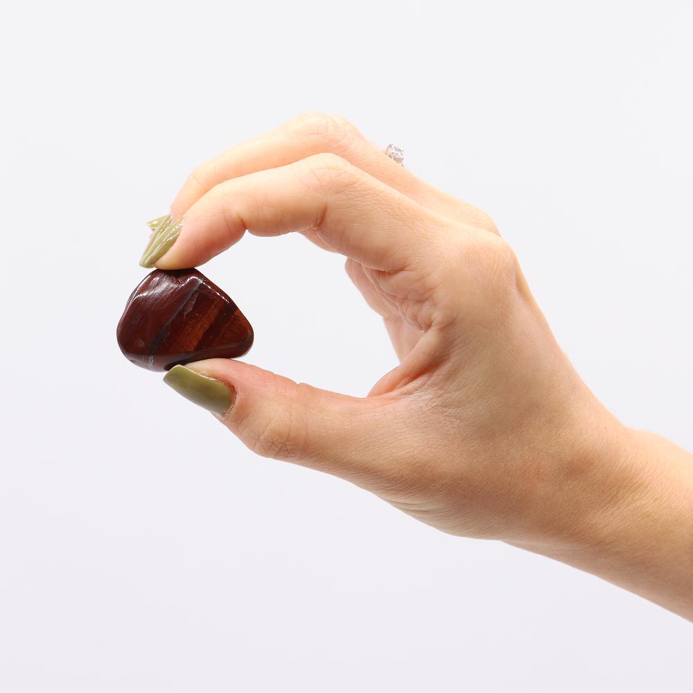 Ancient Wisdom 12x Medium African Tumble Stone - Tiger's Eye - Red
