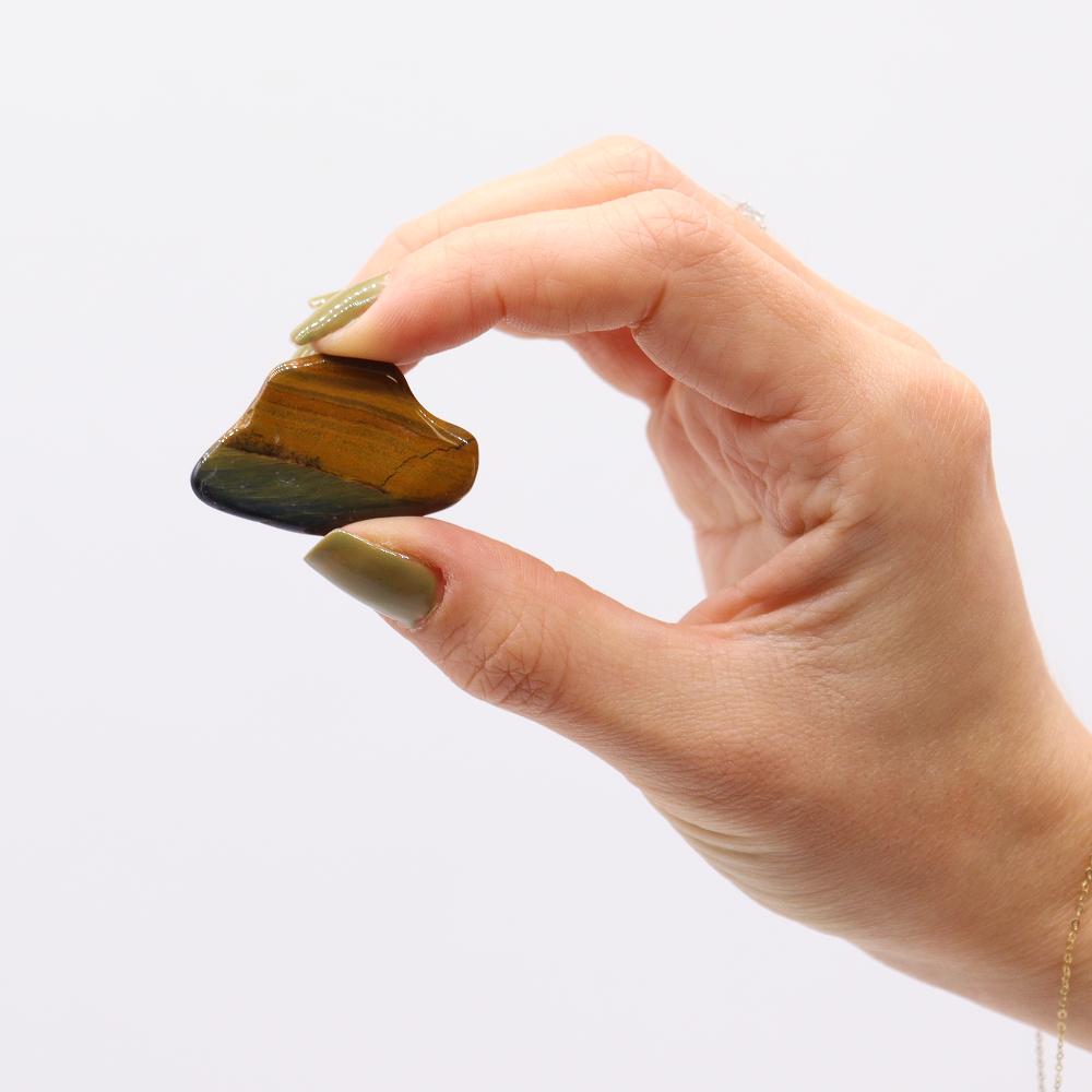 Ancient Wisdom 12x Medium African Tumble Stone - Tigers Eye - Blue