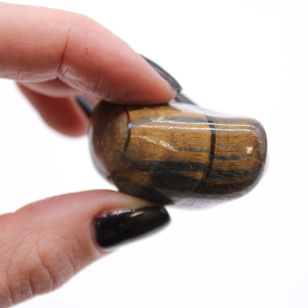 Ancient Wisdom 12x Medium African Tumble Stone - Tigers Eye - Varigated