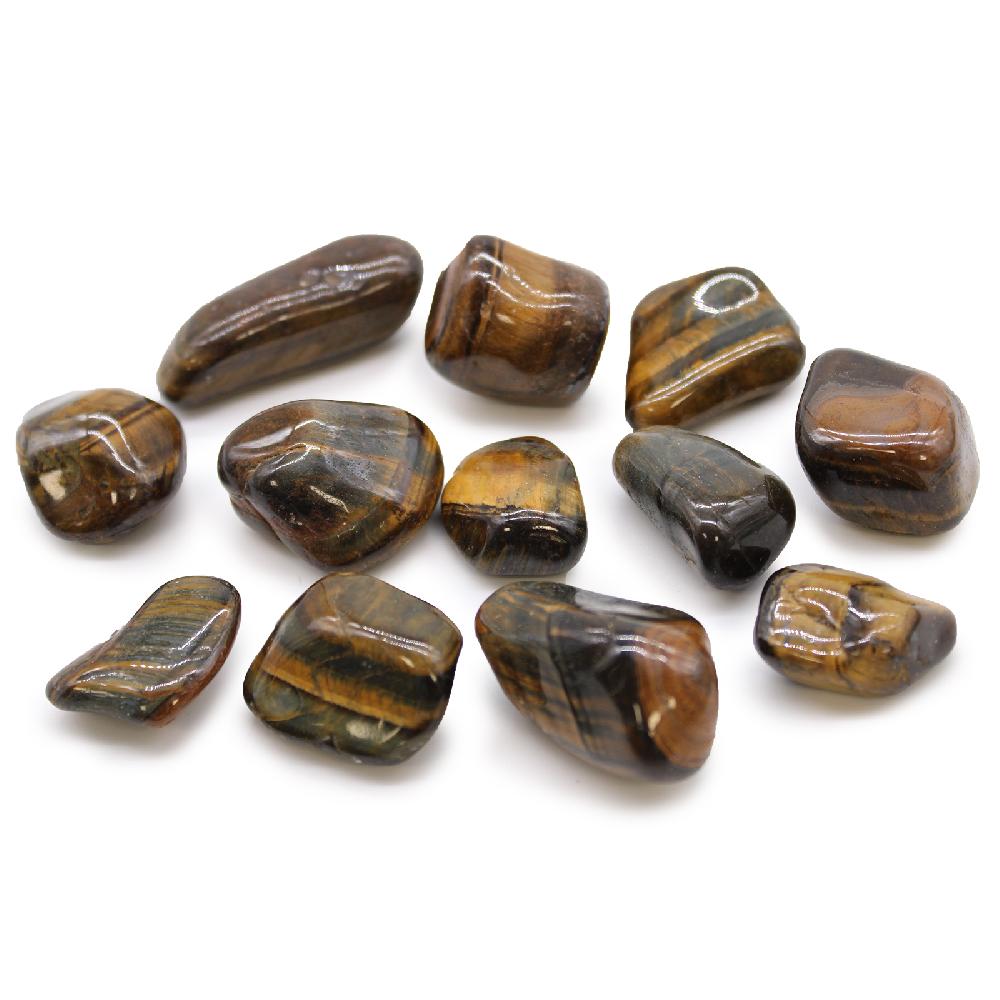 ancient wisdom 12x Medium African Tumble Stone - Tigers Eye - Varigated
