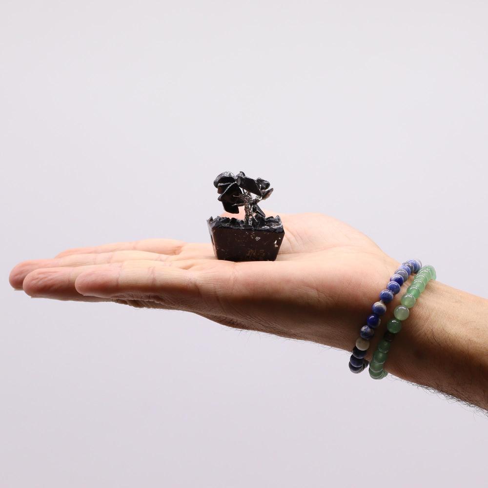 Ancient Wisdom 12x Mini Gemstone Trees On Orgonite Base - Black Agate (15 Stones)