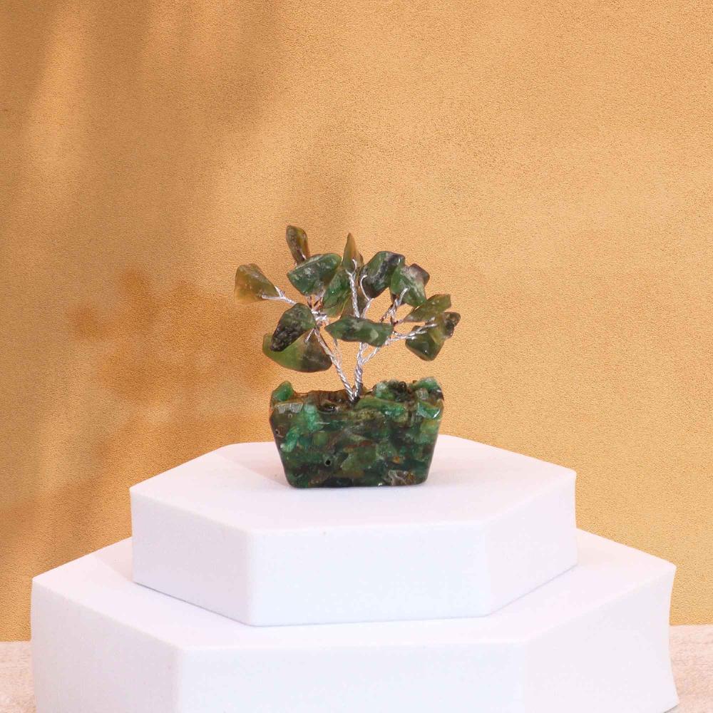 ancient wisdom 12x Mini Gemstone Trees On Orgonite Base - Green Aventurine (15 stones)