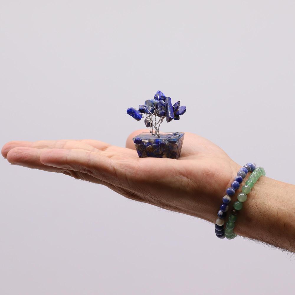 Ancient Wisdom 12x Mini Gemstone Trees On Orgonite Base - Sodalite (15 Stones)