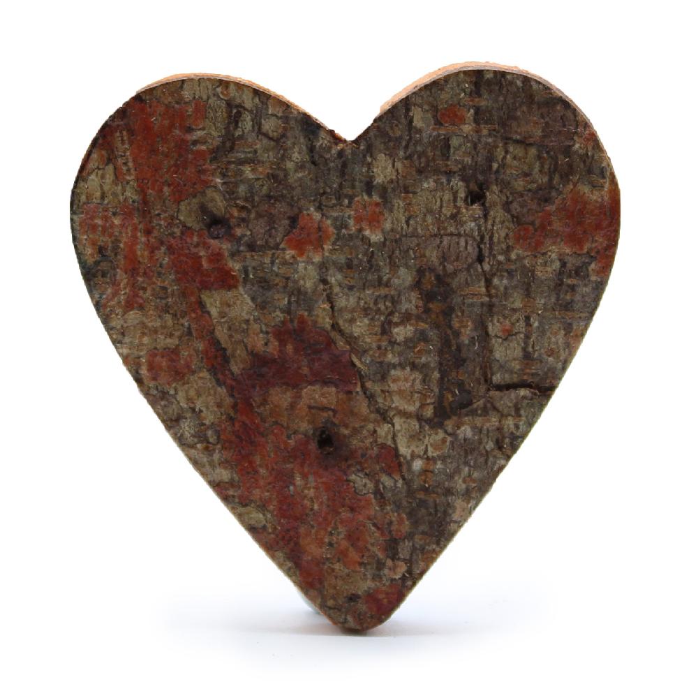 ancient wisdom 12x Rustic Bark Letter - "Heart Shape" - 7cm