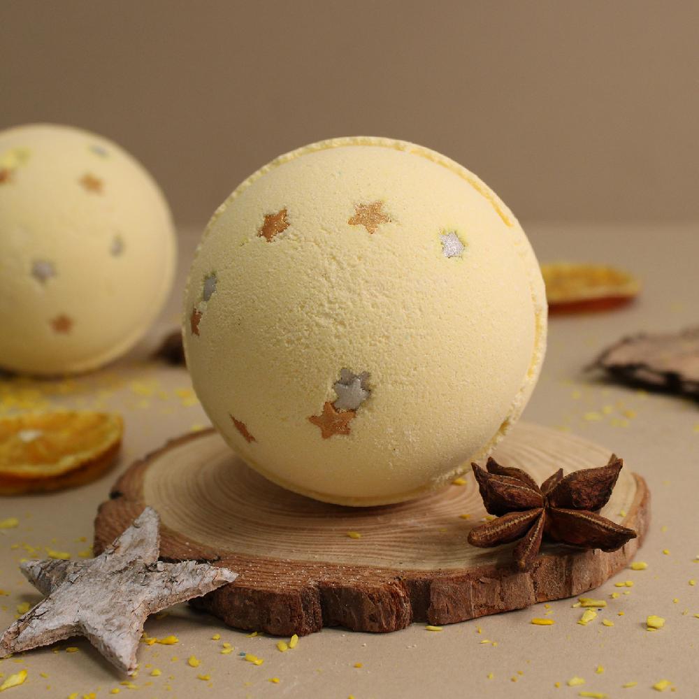 Ancient Wisdom 16x Christmas Star Bath Bomb - Marzipan
