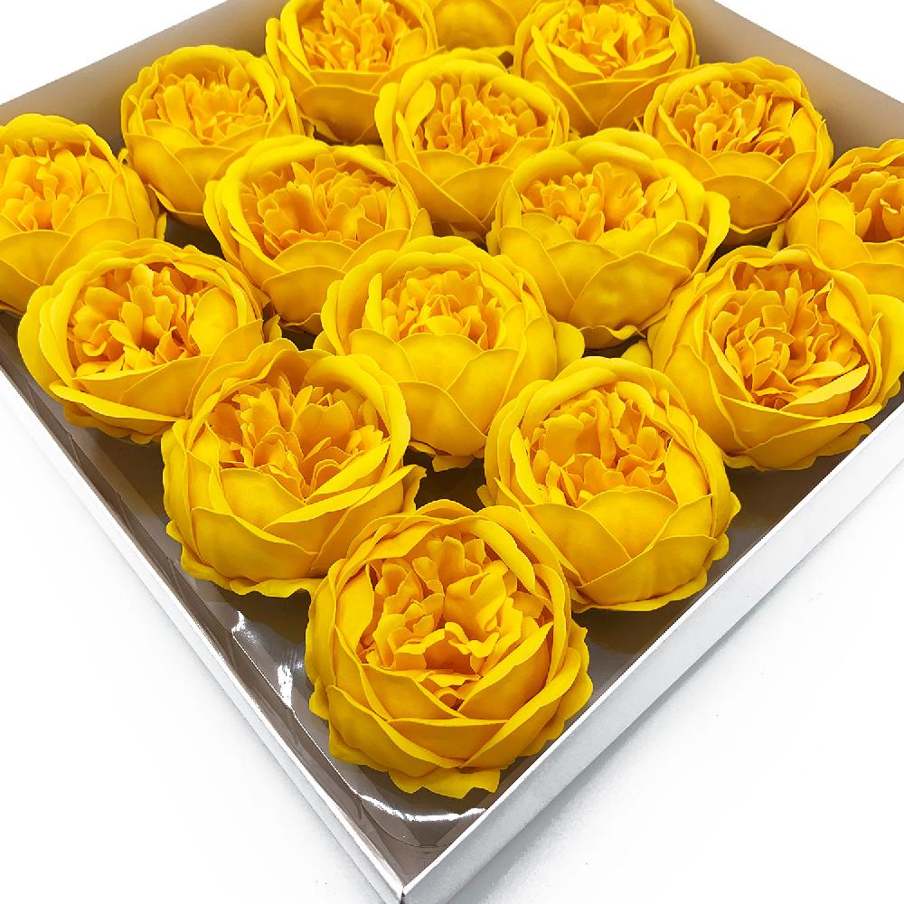 Ancient Wisdom 16x Craft Soap Flower - Ext Large Peony - Yellow