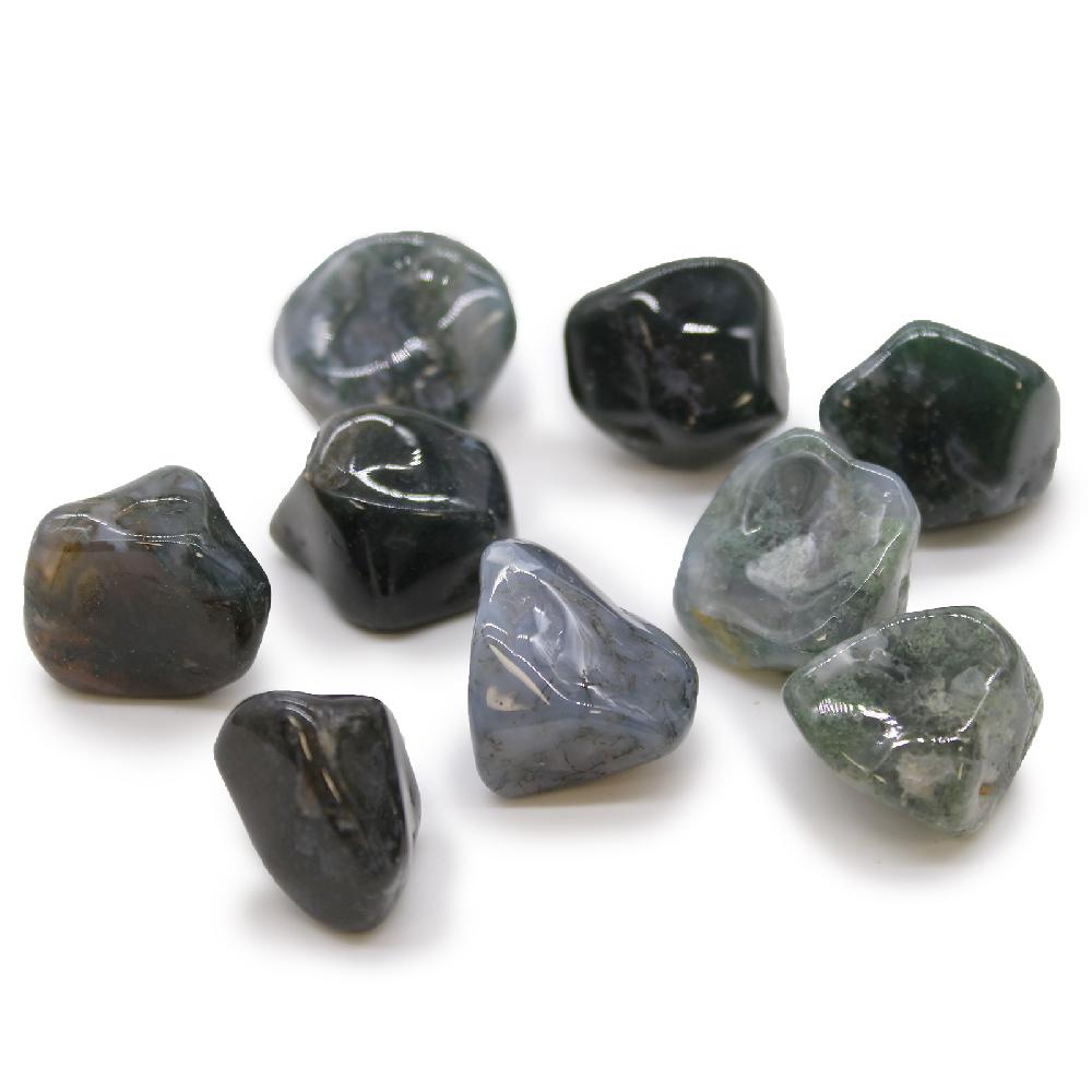 ancient wisdom 18x XL Tumble Stones - Green Moss Agate