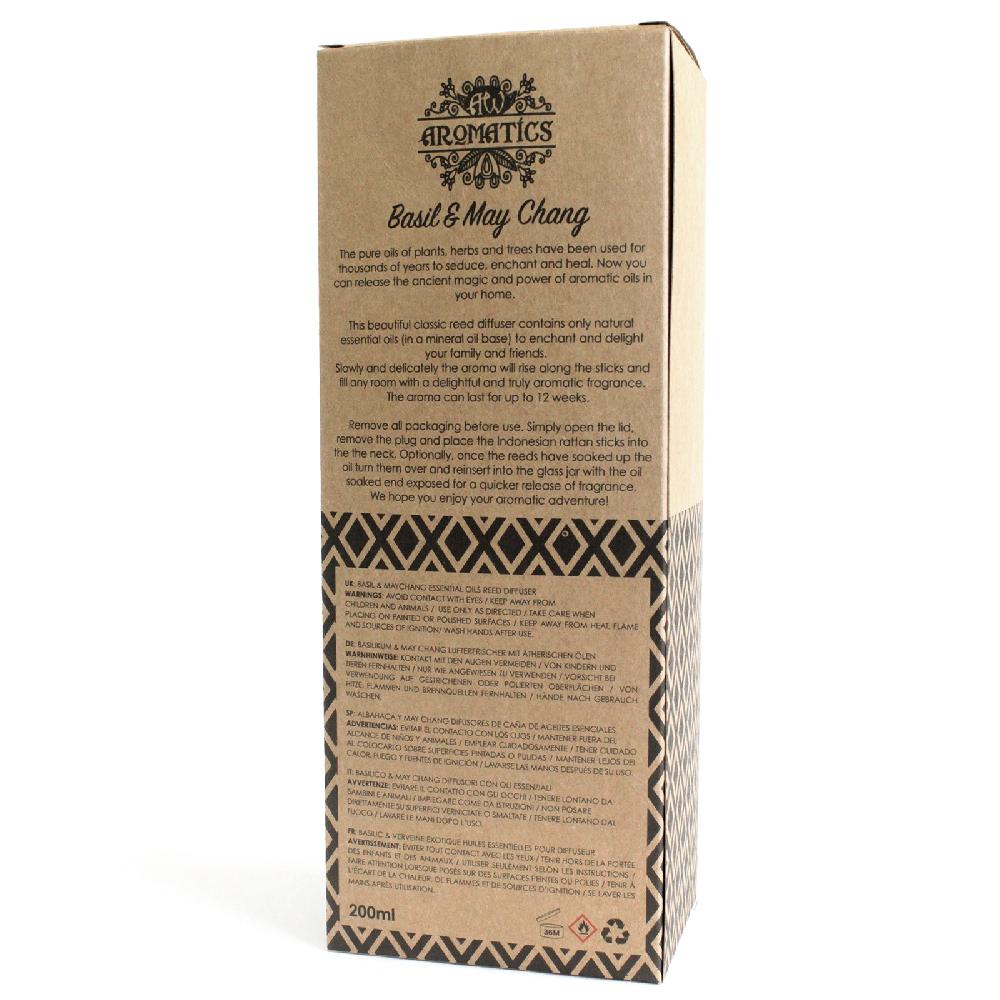 Ancient Wisdom 200ml Basil & Maychang Essential Oil Reed Diffuser