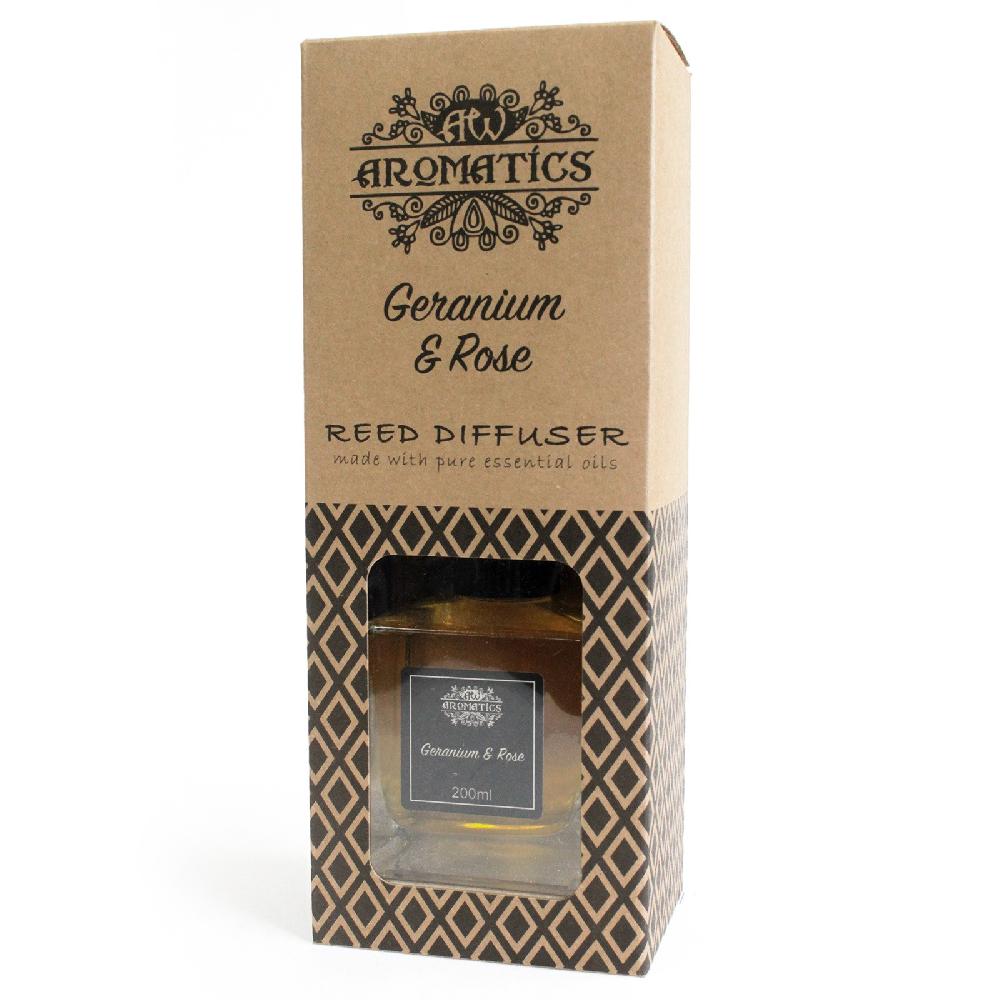 Ancient Wisdom 200ml Geranium & Rose Essential Oil Reed Diffuser