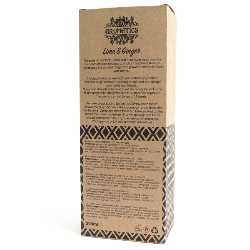 Ancient Wisdom 200ml Lime & Ginger Essential Oil Reed Diffuser
