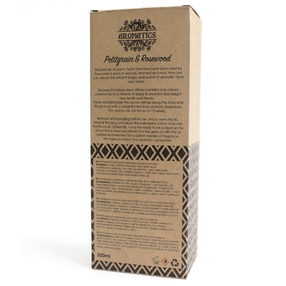 Ancient Wisdom 200ml Petitgrain & Rosewood Essential Oil Reed Diffuser