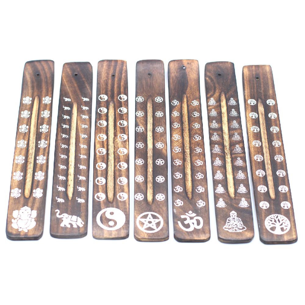 Ancient Wisdom 20x Carved Mango Wood Ashcatcher With Burnt Finish