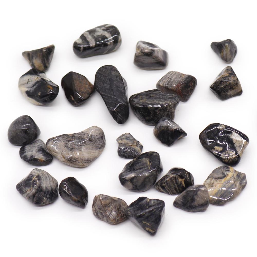 ancient wisdom 24x African Gemstone Jasper Silver Leaf - Size 5 - 16mm (KG)