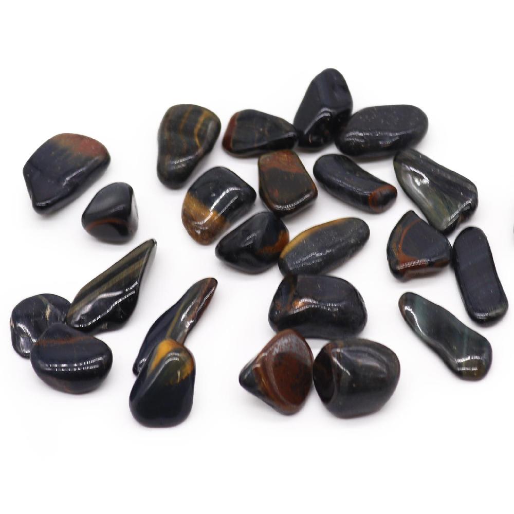 ancient wisdom 24x African Gemstone Tigers Eye - Blue - Size 5 - 16mm (KG)