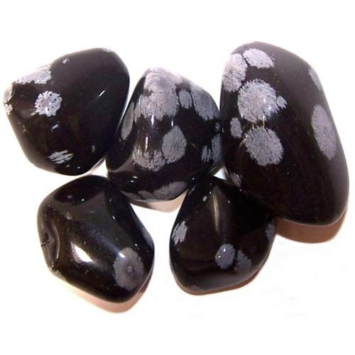 Ancient Wisdom 24x L Tumble Stone - Obsidian Snowflake