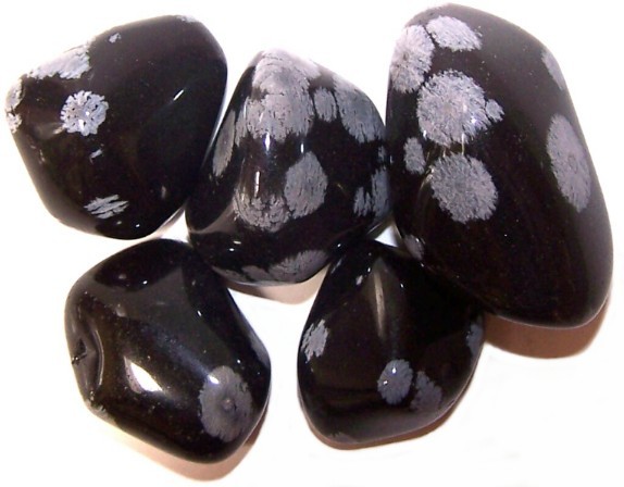 ancient wisdom 24x L Tumble Stone - Obsidian Snowflake