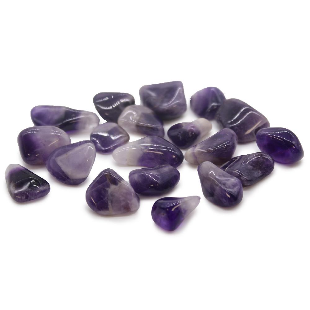 ancient wisdom 24x M Tumble Stone - Ameythst Banded (Grade A)