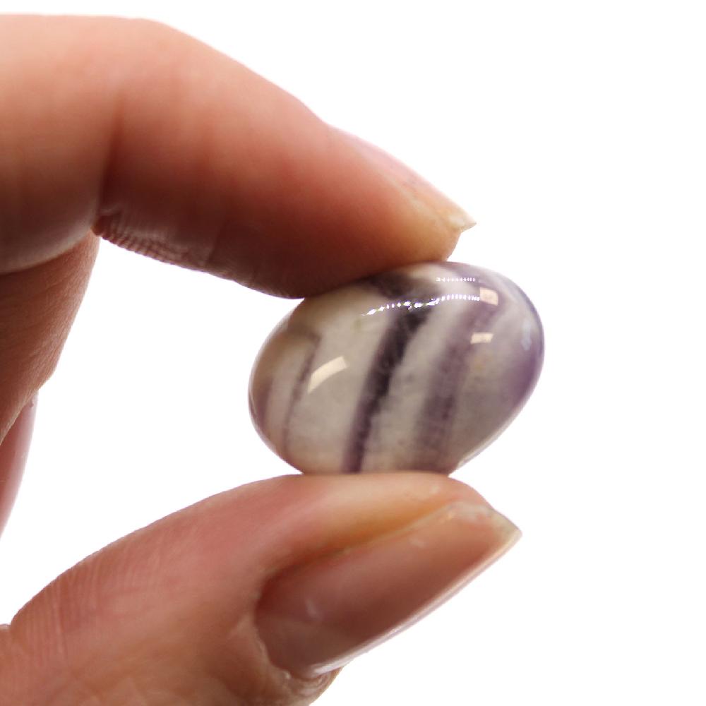 Ancient Wisdom 24x Small African Tumble Stone - Amethyst - Chevron