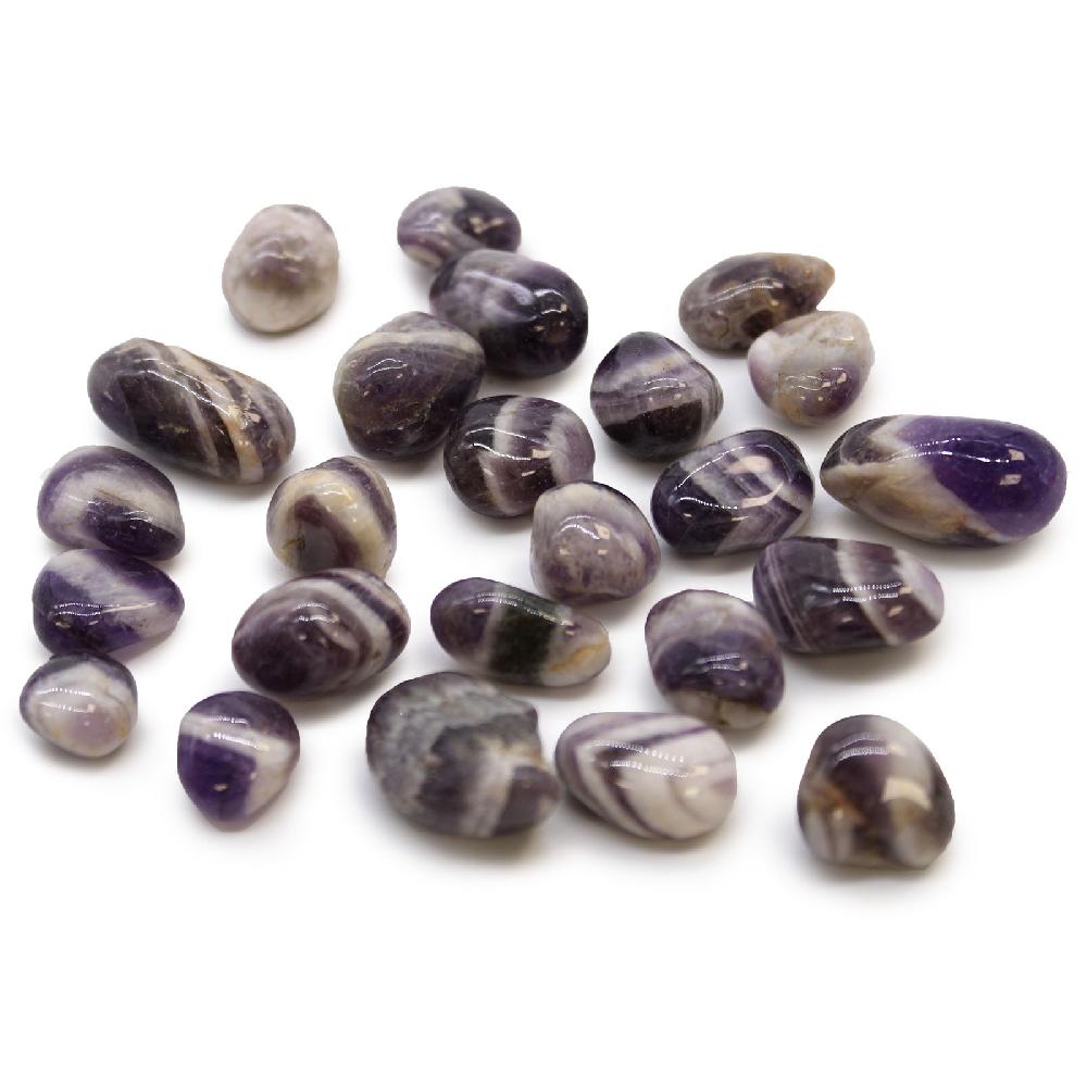 ancient wisdom 24x Small African Tumble Stone - Amethyst - Chevron