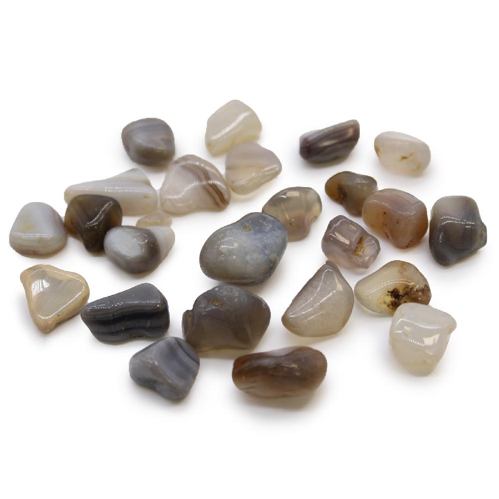 ancient wisdom 24x Small African Tumble Stone - Grey Agate - Botswana