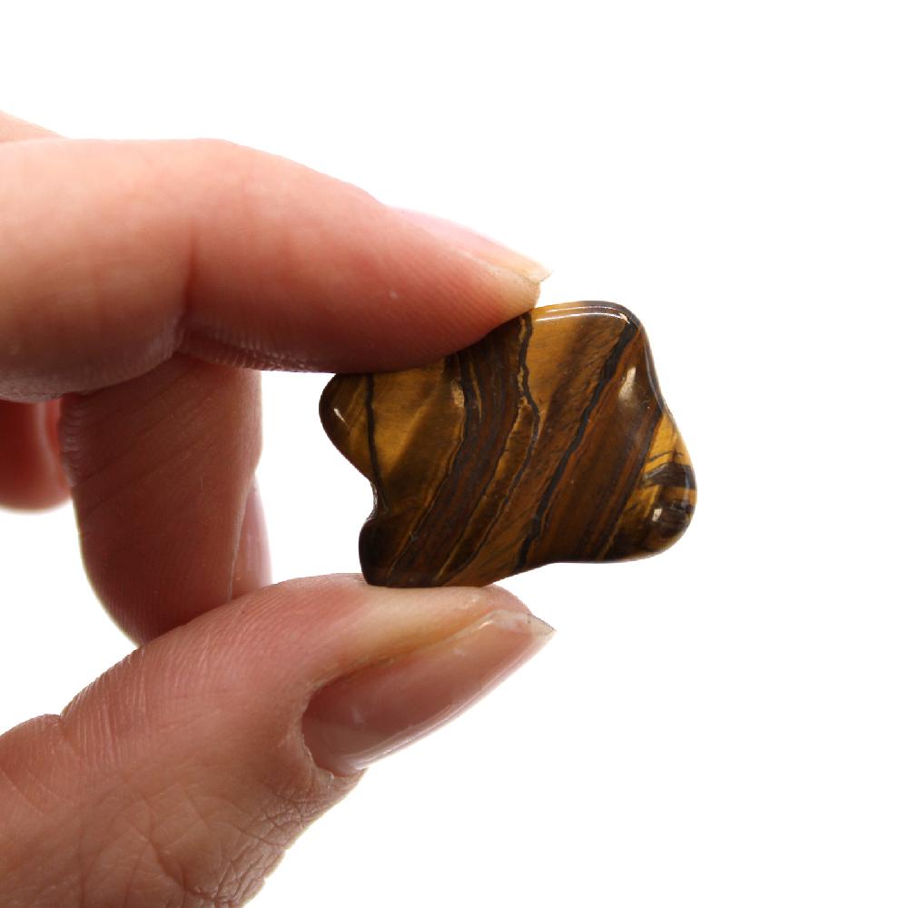 Ancient Wisdom 24x Small African Tumble Stone - Tigers Eye - Golden