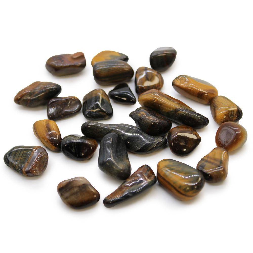 ancient wisdom 24x Small African Tumble Stone - Tigers Eye - Varigated